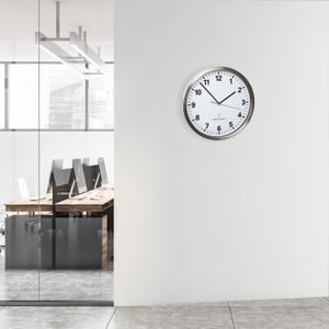 Produktbild für Wanduhr TFA 60.3523, Edelstahl, analog, Funkuhr