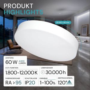 Produktbild für Deckenleuchte Luxula LX300299 Skylight, weiß, LED