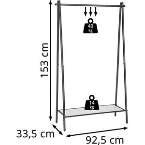 Produktbild für Garderobenständer Songmics HSR23BK, schwarz