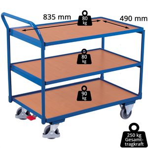 Produktbild für Tischwagen VARIOfit sw-500.600, aus Metall &amp; Holz