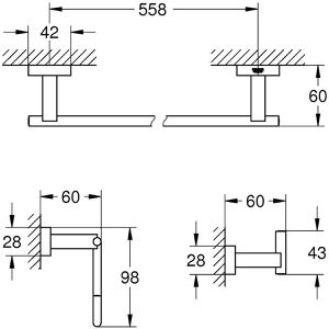 Produktbild für Badaccessoires-Set GROHE Essentials Cube Bad-Set 3 in 1