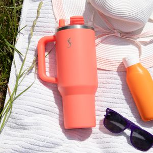 Produktbild für Thermobecher Lurch Big Cup, mit Henkel, pink