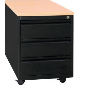 Rollcontainer G-Office MPG/3, aus Metall, schwarz