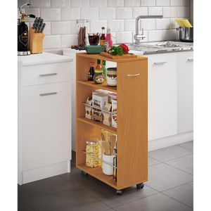 Produktbild für Nischenregal VCM Tusal, 916895, buche, mit Rollen