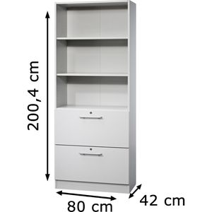 Produktbild für Kombischrank Hammerbacher Solid 7300, lichtgrau