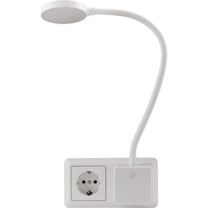 Steckdosenlampe McShine Halo, weiß, fest verbaute LED