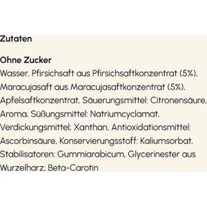 Produktbild für Sirup YO Pfirsich-Maracuja, ohne Zucker