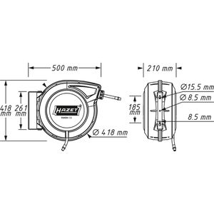 Produktbild für Druckluftschlauchtrommel Hazet 9040N-13, 15 + 1m