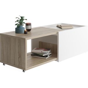 Produktbild für Couchtisch FMD-Möbel Slide 1, aus Holz, eiche / weiß