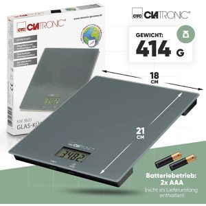 Produktbild für Küchenwaage Clatronic KW 3820, mit Tara-Funktion, Teilung 1 g