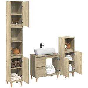 Produktbild für Badmöbel-Set vidaXL 3307669, sonoma eiche, 3-teilig