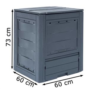 Produktbild für Komposter vidaXL 45682, grau, aus Kunststoff