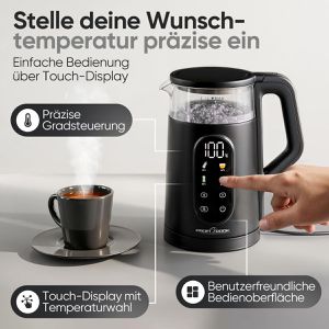 Produktbild für Wasserkocher Proficook PC-WK 1328 G, schwarz