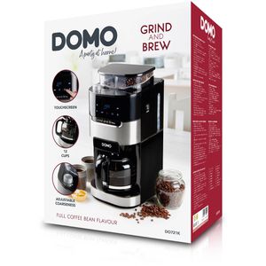 Produktbild für Kaffeemaschine Domo Grind and Brew, DO721K, mit Glaskanne