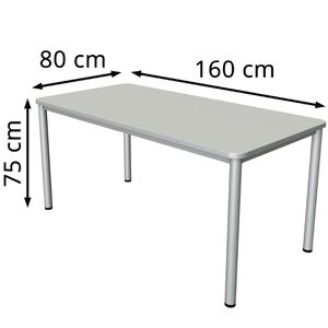 Produktbild für Schreibtisch Kerkmann Prime 11040611, lichtgrau / silber