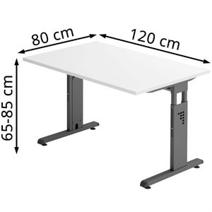 Produktbild für Schreibtisch Hammerbacher O-Serie, weiß / graphit