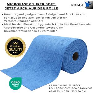 Produktbild für Allzwecktuch Rogge Mikrofaser-Rolle, 30 x 30 cm