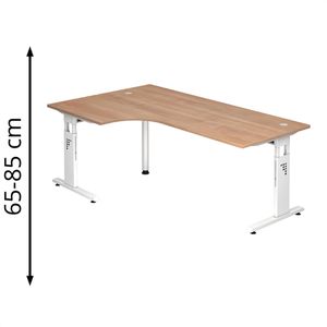 Produktbild für Schreibtisch Hammerbacher O-Serie, nussbaum / weiß