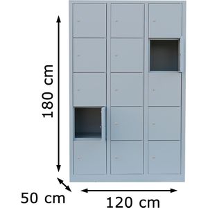 Produktbild für Schließfachschrank Lüllmann 523530, lichtgrau