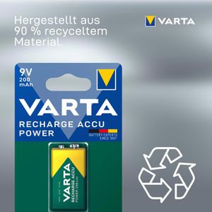 Produktbild für Akku Varta Recharge Power 56722, 9V, 200 mAh
