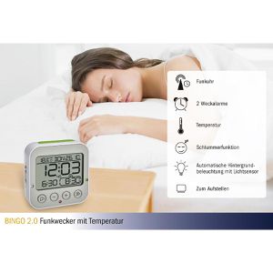 Produktbild für Wecker TFA 60.2550.02 Bingo 2.0 weiß, digital