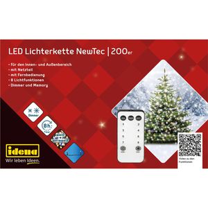 Produktbild für Lichterkette Idena 31269, NewTec, 200 LED, innen + außen