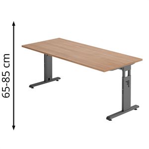 Schreibtisch Hammerbacher O-Serie, nussbaum / graphit