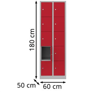 Produktbild für Schließfachschrank Lüllmann 520524, rot