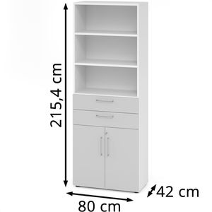 Produktbild für Kombischrank Hammerbacher Serie 9 Advanced, lichtgrau / weiß