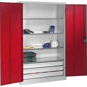 Produktbild für Werkzeugschrank CP-Möbel 8932-503, aus Metall, grau / rot