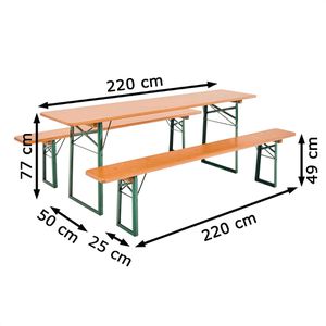 Produktbild für Bierzeltgarnitur RUKU1952 204327, Kiefer / grün