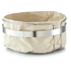 Produktbild für Brotkorb Zeller 27248, aus Metall verchromt / Stoff