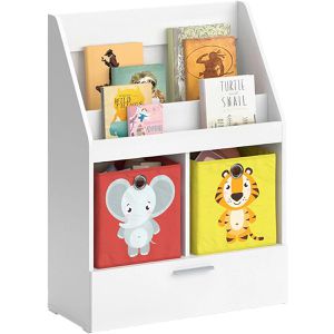 Produktbild für Bücherregal Vicco Luigi, weiß, mit 2 Faltboxen