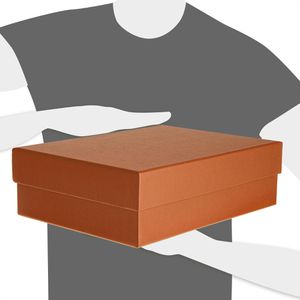 Produktbild für Geschenkbox Rössler-Papier 1341145354 Boxline Metallic, Kupfer