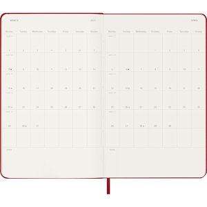 Produktbild für Buchkalender Moleskine 927951, Large, rot ,englisch, Jahr 2027