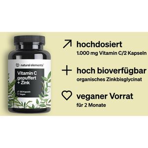 Produktbild für Vitamin-C natural-elements gepuffert, 120 Kapseln