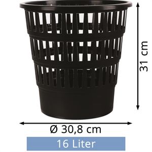 Produktbild für Papierkorb Office-Products 19053621-05, schwarz