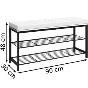 Produktbild für Schuhbank VCM Taliro, schwarz / weiß, aus Metall