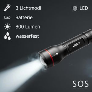 Produktbild für Taschenlampe Lepro LE2000, LED, mit Batterie