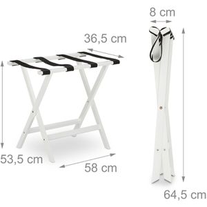 Produktbild für Kofferständer Relaxdays 10023258, weiß, aus Bambus