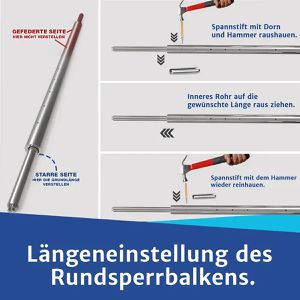 Produktbild für Rundsperrbalken NTG LS8597Aluminium, gefedert mit Kombizapfen