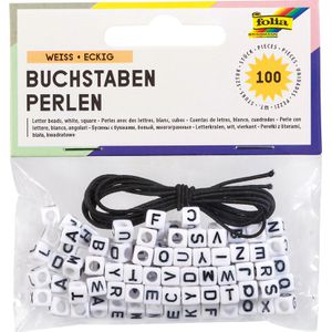 Bastelset Folia Buchstaben-Perlen, weiß