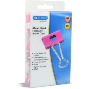 Produktbild für Foldbackklammern RAPESCO 1426, Heart, 32mm