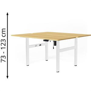Schreibtisch FlexiSpot EH1W, Doppelarbeitsplatz, ahorn / weiß