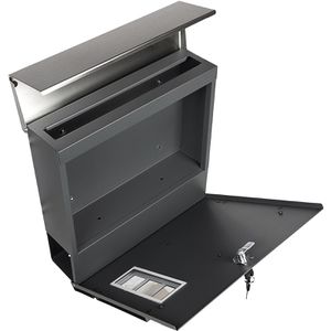 Produktbild für Briefkasten Ondis24 Atlanta PACK, anthrazit/silber, aus Stahl