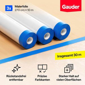 Produktbild für Abdeckfolie Gauder Malerkrepp-Masker, 2in1, 3 Stück