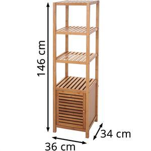 Produktbild für Badregal Mendler HWC-B18, 57554, aus Bambus, braun