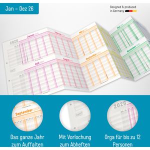 Produktbild für Urlaubsplaner Häfft 10026-0, Rainbow, Jahr 2026