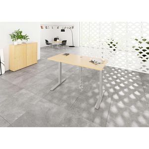 Produktbild für Schreibtisch Hammerbacher XMKA 16, ahorn / silber