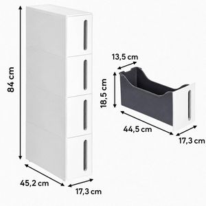 Produktbild für Nischenregal Songmics KFR008G01, weiß, mit Rollen